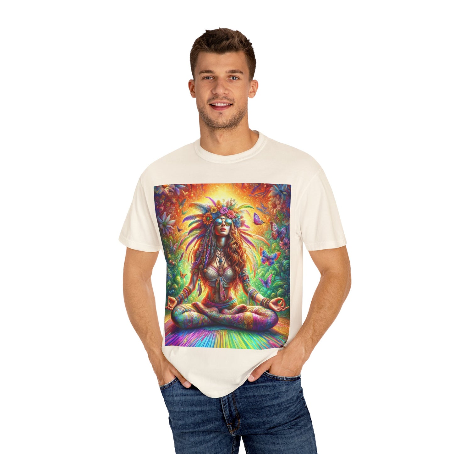 Mystical Meditation: A Journey Within Unisex Garment-Dyed T-shirt