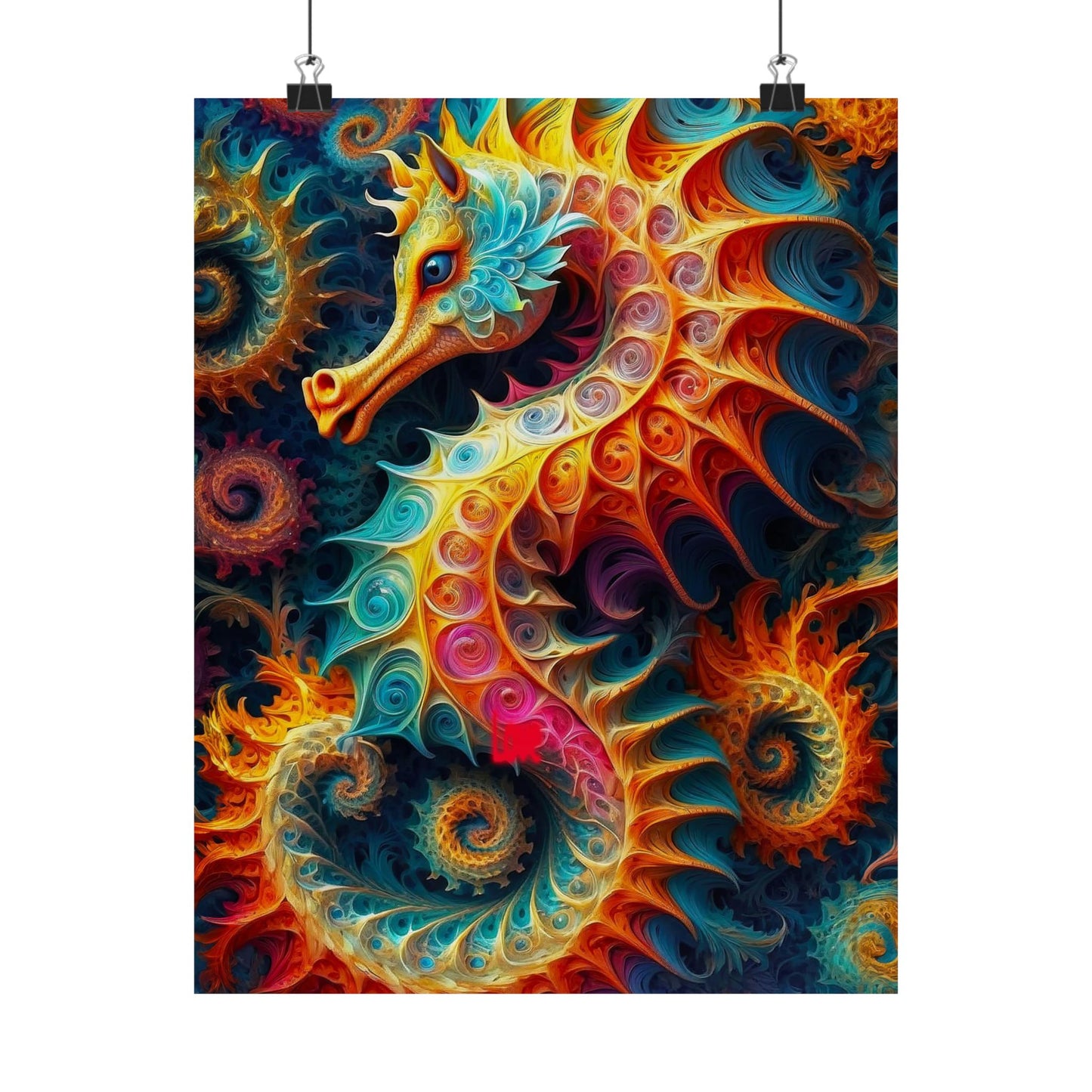 Ethereal Seahorse Reverie Matte Vertical Posters