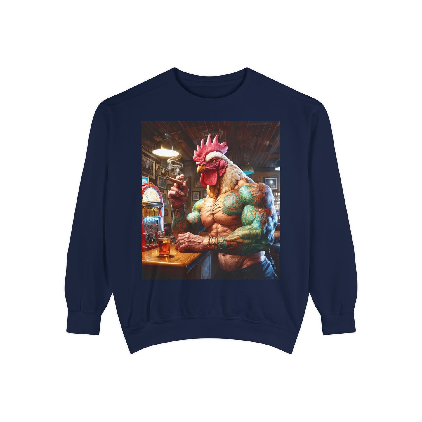 Ink & Feathers: The Ballad of Rocky Rooster Unisex Garment-Dyed Sweatshirt