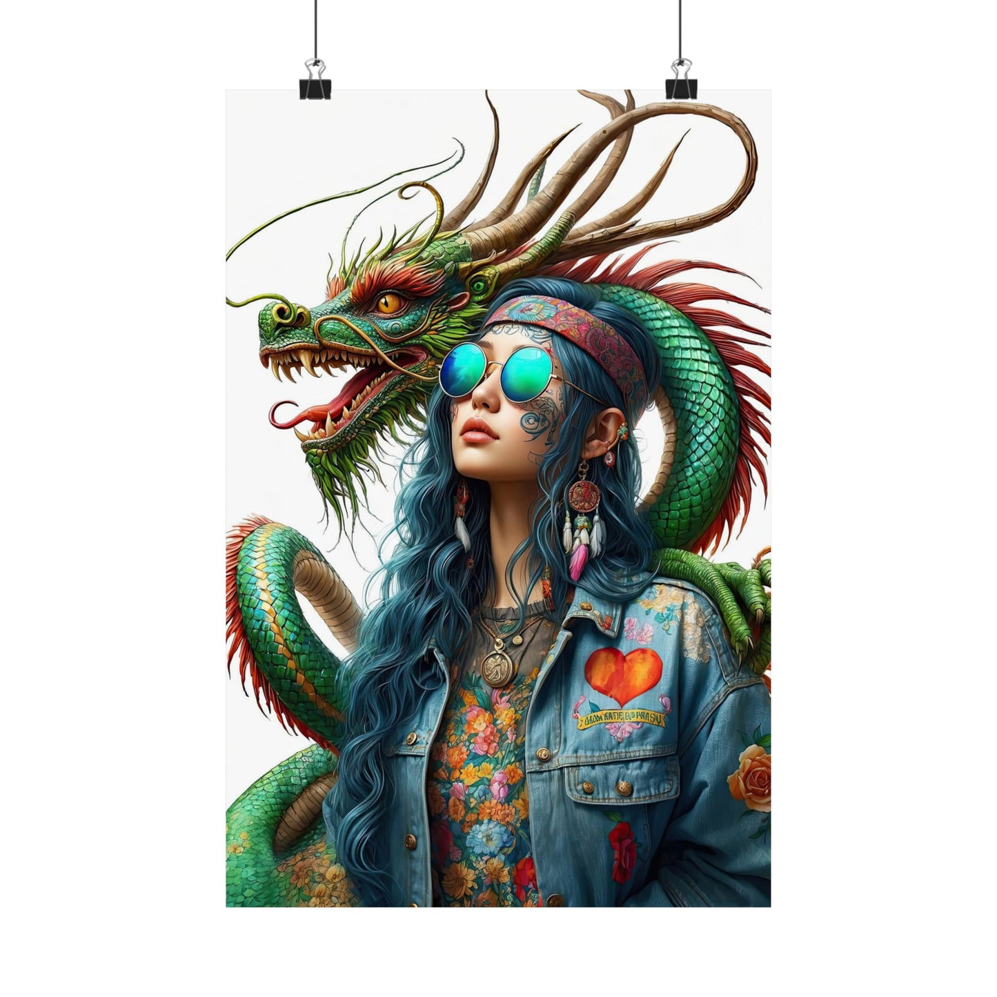 Dragon & Hippie Harmony Matte Vertical Posters