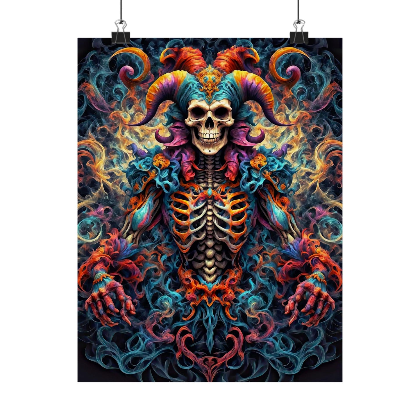 Veil of Shadows: Dark Jester's Mandala Matte Vertical Posters