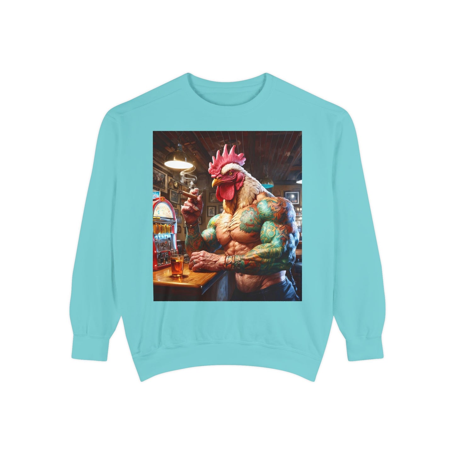 Ink & Feathers: The Ballad of Rocky Rooster Unisex Garment-Dyed Sweatshirt