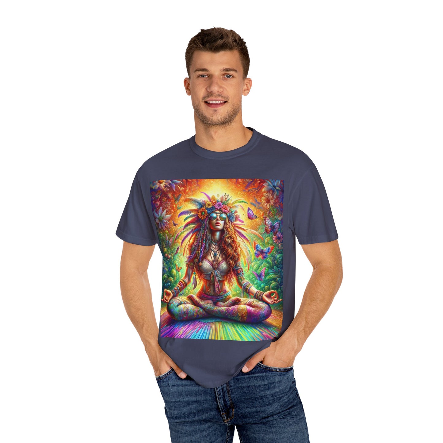 Mystical Meditation: A Journey Within Unisex Garment-Dyed T-shirt