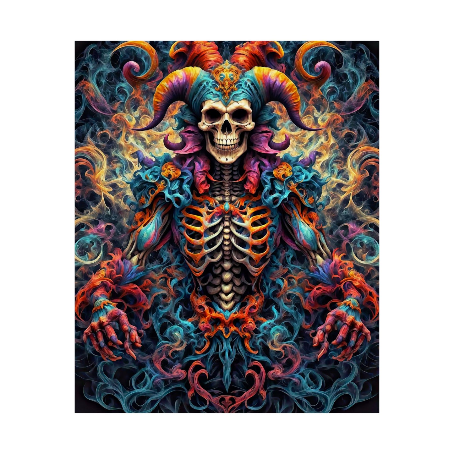 Veil of Shadows: Dark Jester's Mandala Matte Vertical Posters