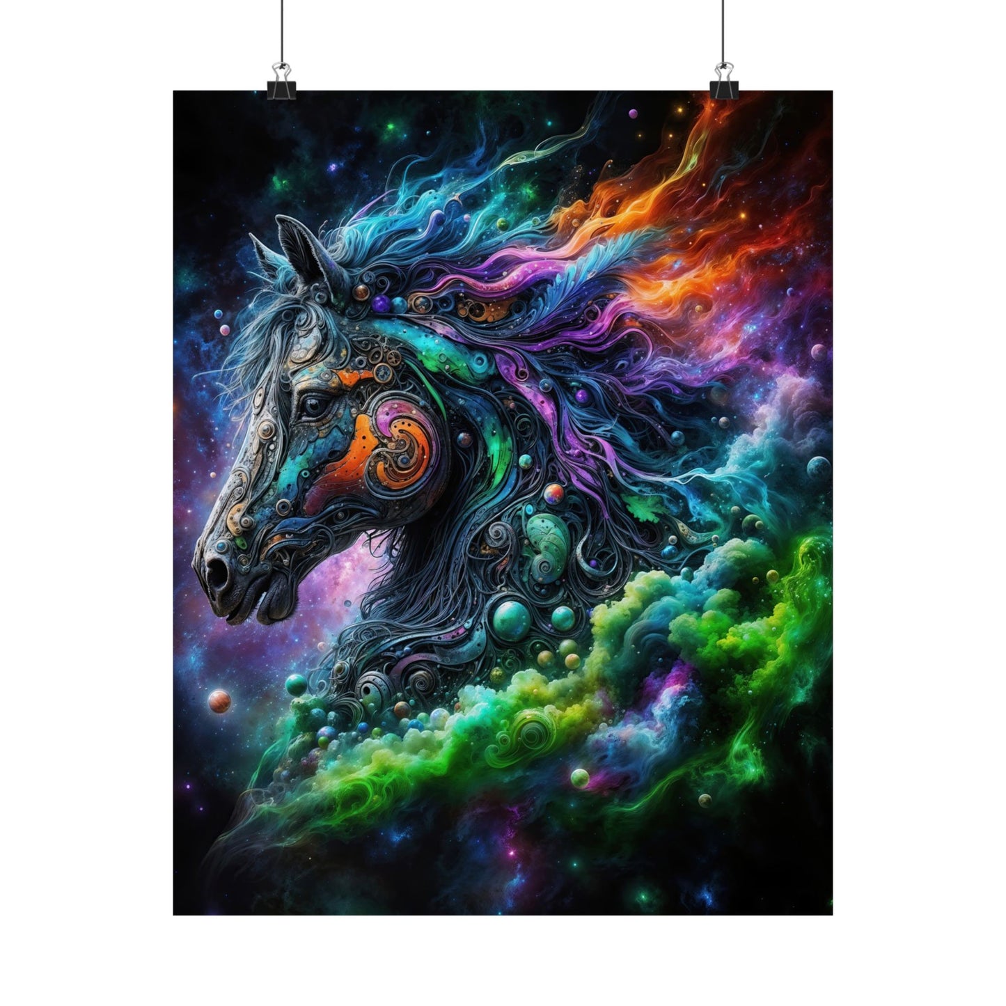 The Celestial Stallion Matte Vertical Posters