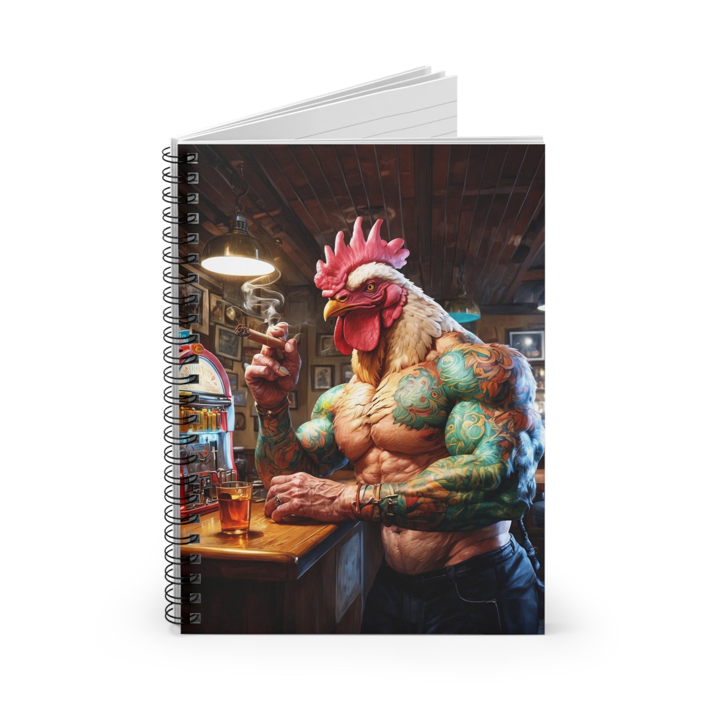 Ink & Feathers: The Ballad of Rocky Rooster Spiral Notebook - Ruled Line