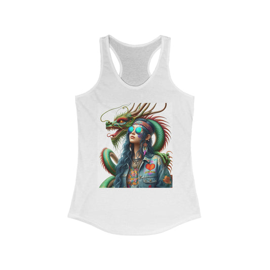 Dragon & Hippie Harmony  Women's Ideal Racerback Tank