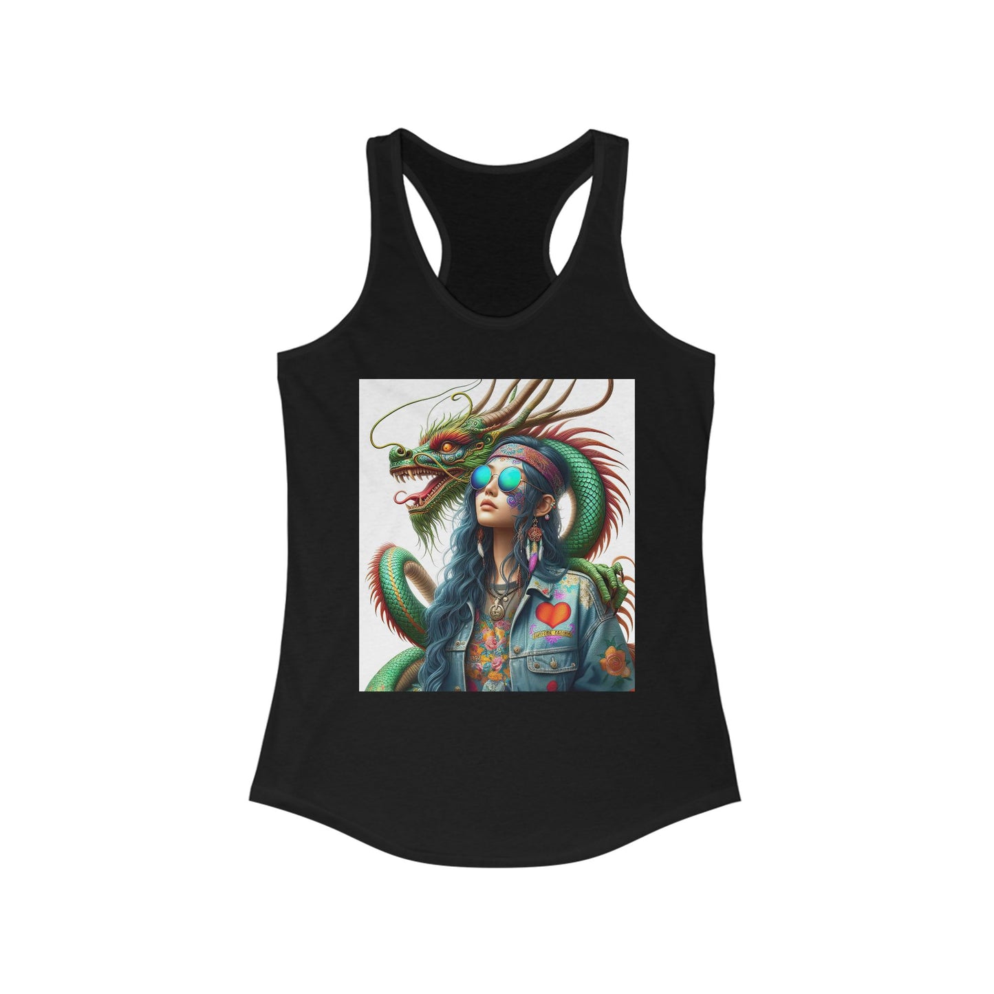 Dragon & Hippie Harmony  Women's Ideal Racerback Tank