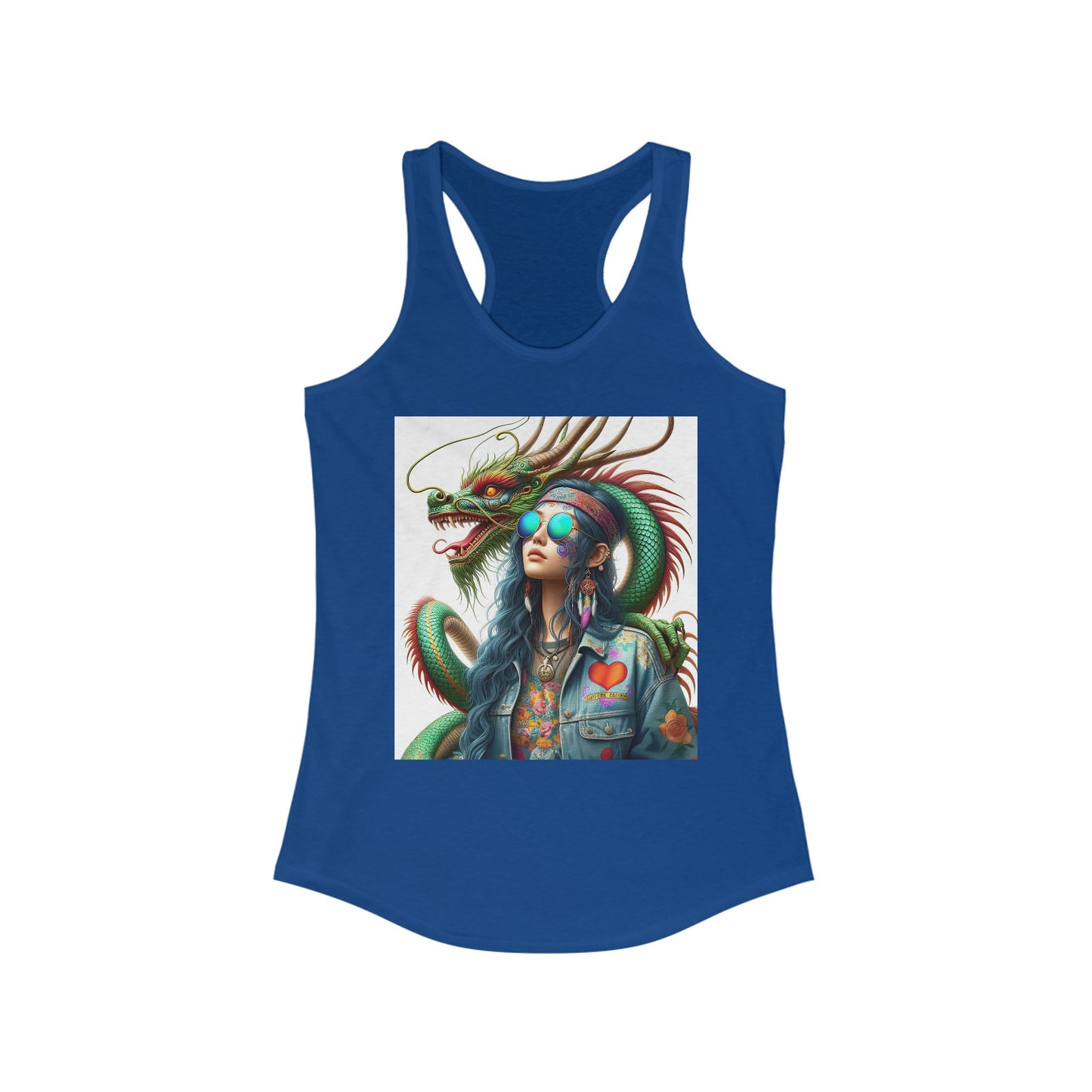 Dragon & Hippie Harmony  Women's Ideal Racerback Tank