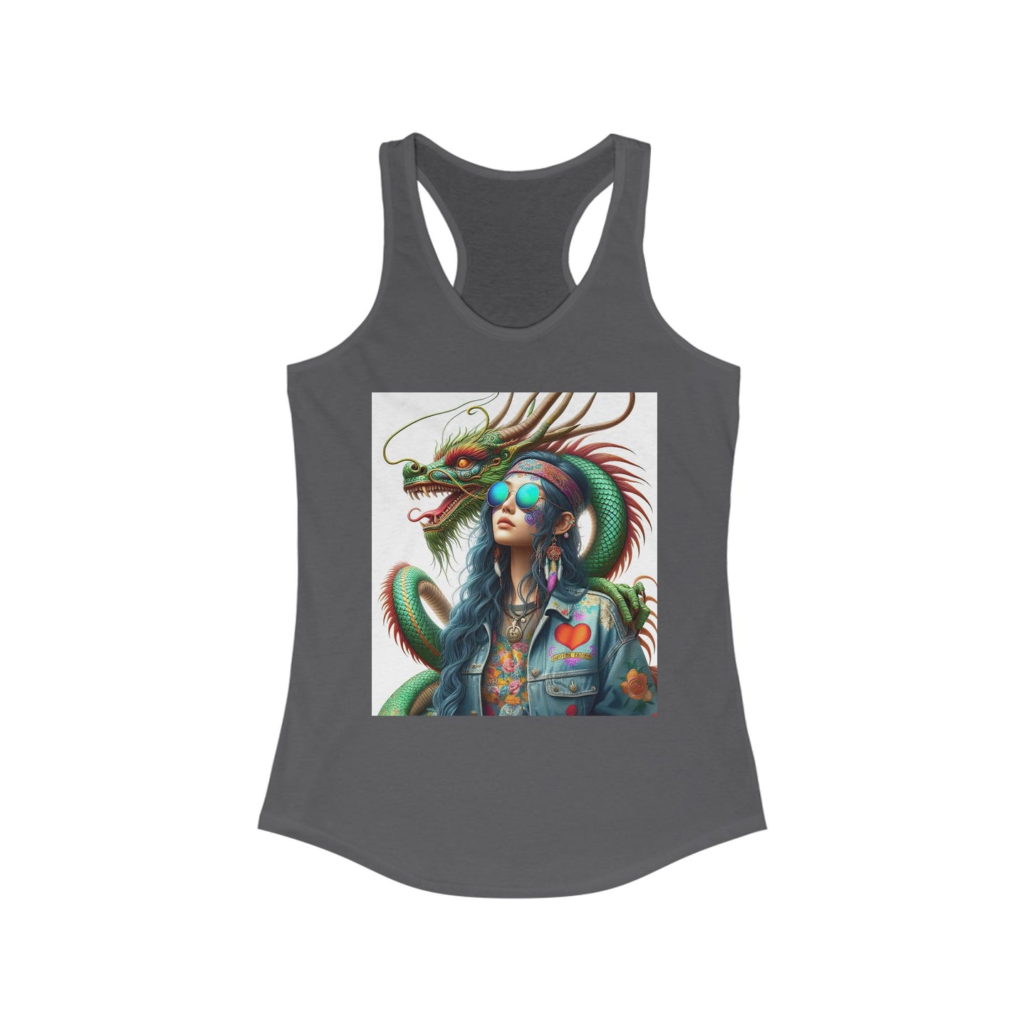 Dragon & Hippie Harmony  Women's Ideal Racerback Tank