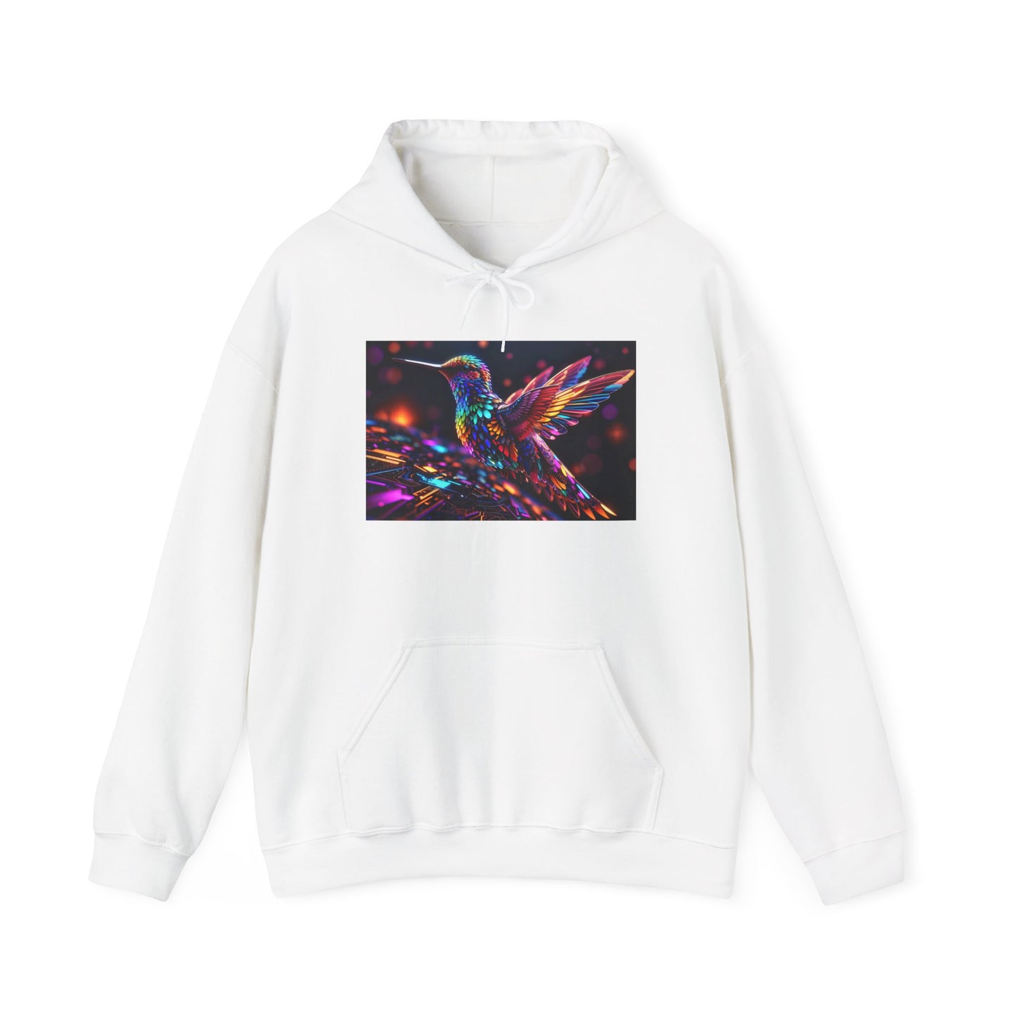 Hummingbird Elegance and Digital Beats Unisex Heavy Blend™ Hooded Sweatshirt