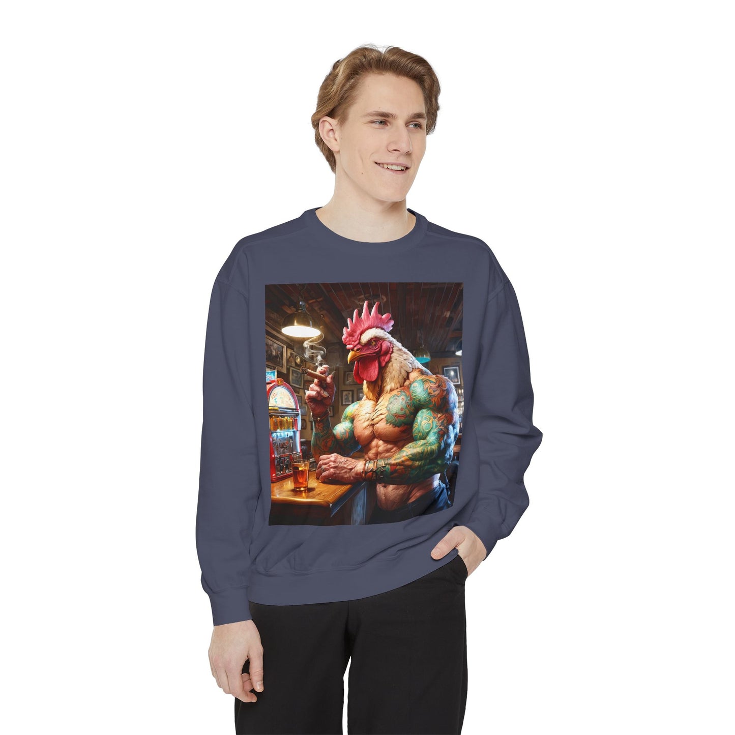 Ink & Feathers: The Ballad of Rocky Rooster Unisex Garment-Dyed Sweatshirt