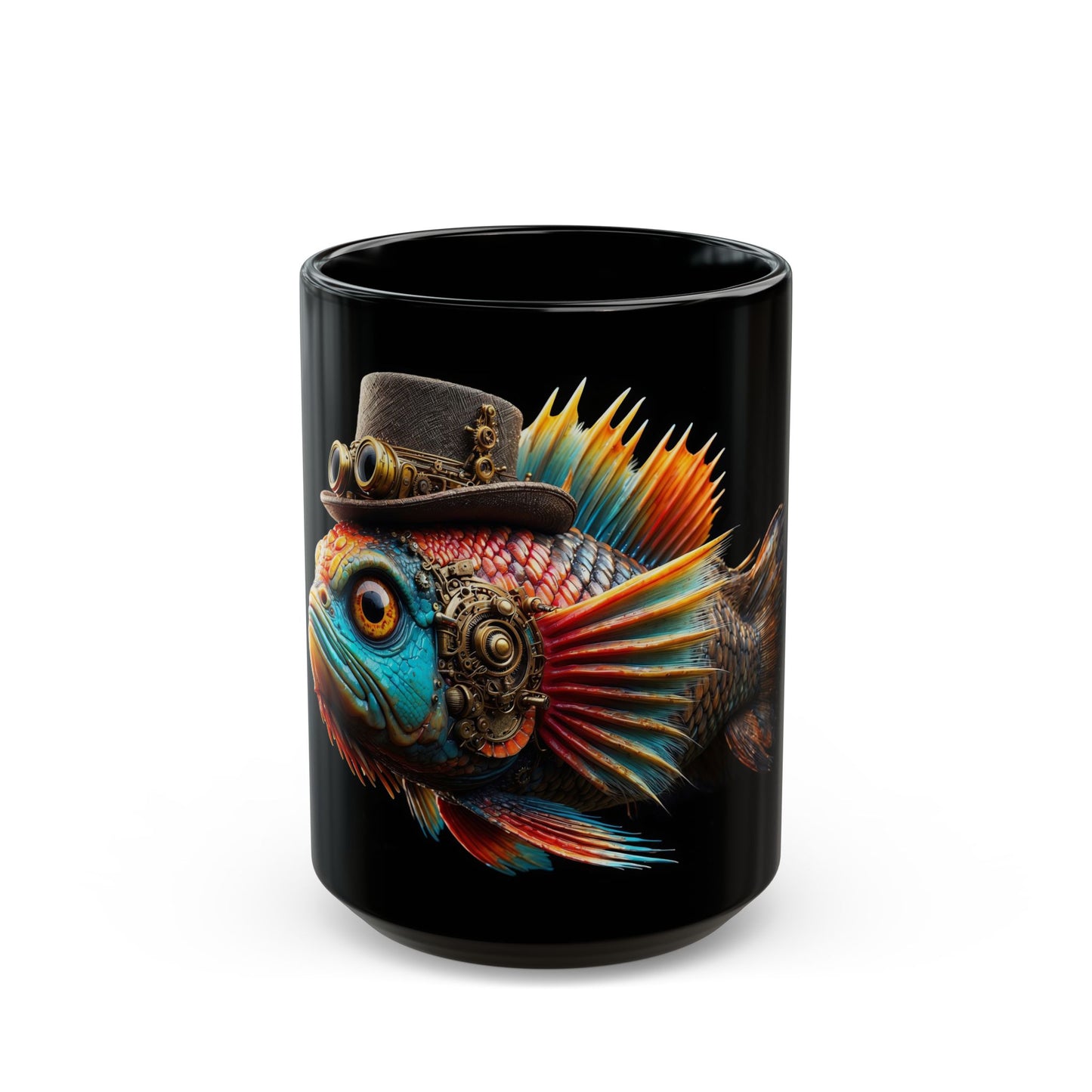 Steampunk Cichlid Black Mug (11oz, 15oz)