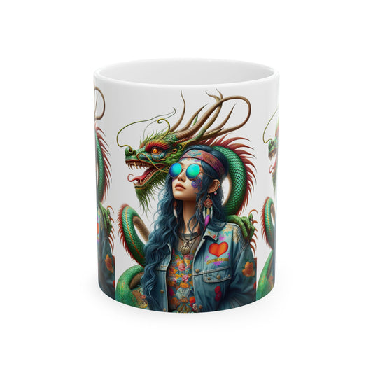 Dragon & Hippie Harmony Ceramic Mug 11oz