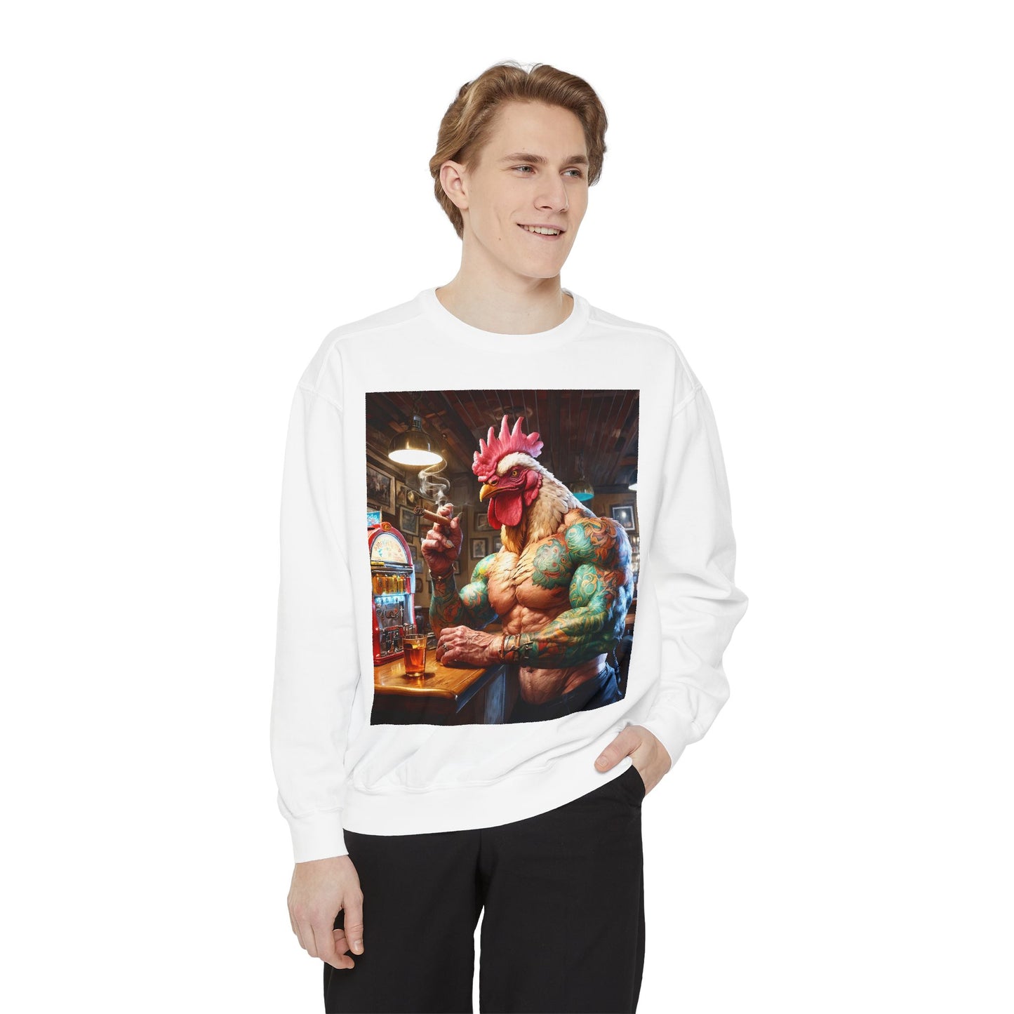 Ink & Feathers: The Ballad of Rocky Rooster Unisex Garment-Dyed Sweatshirt