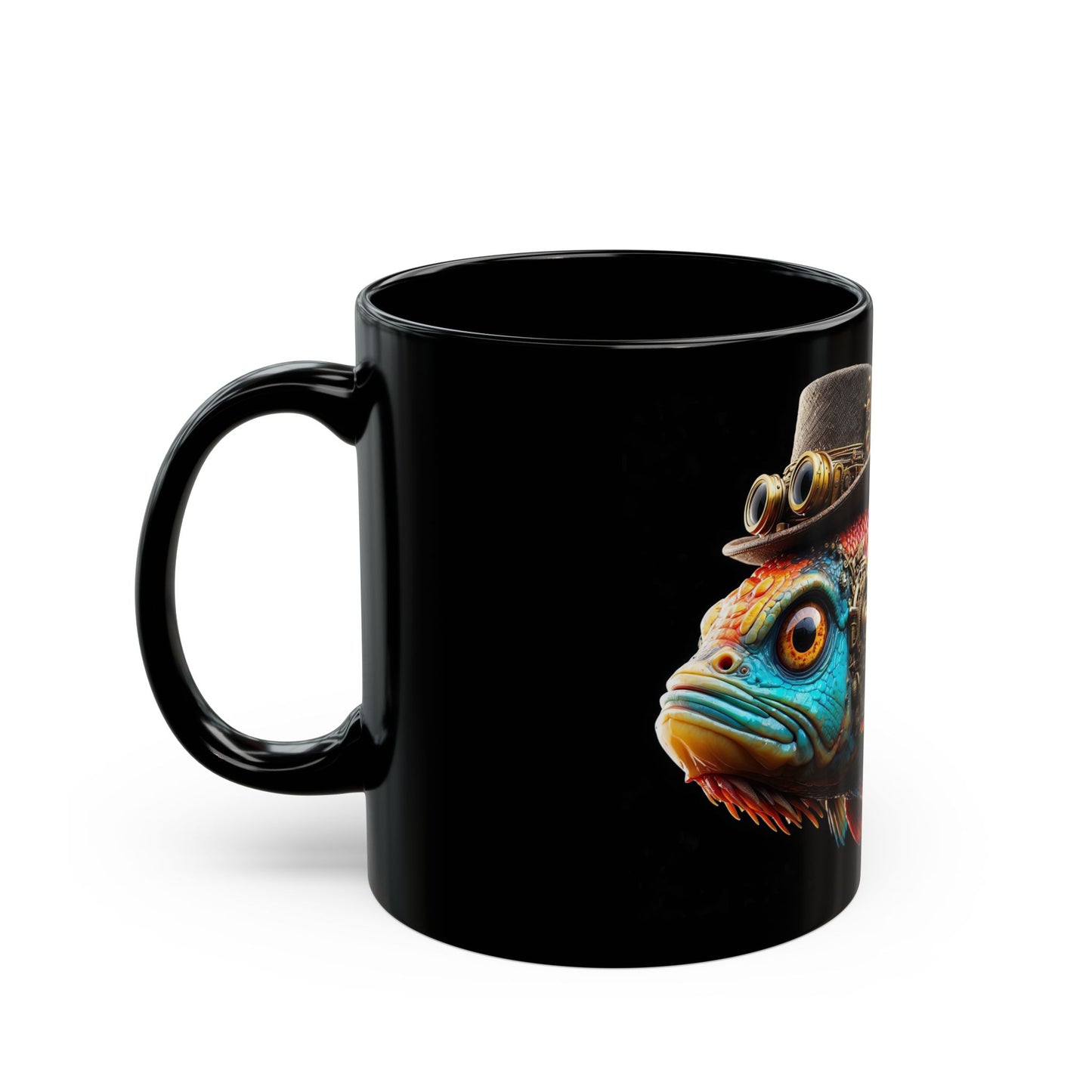 Steampunk Cichlid Black Mug (11oz, 15oz)