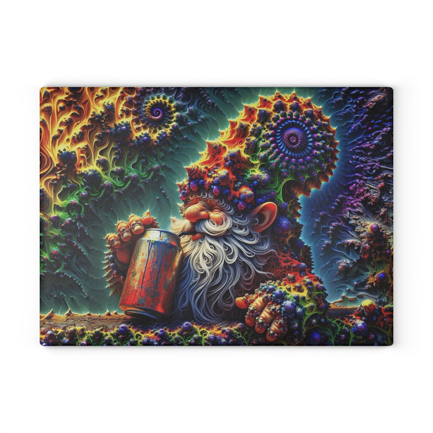 Enchanted Gnome Delight Desk Mat Glass Cutting Board