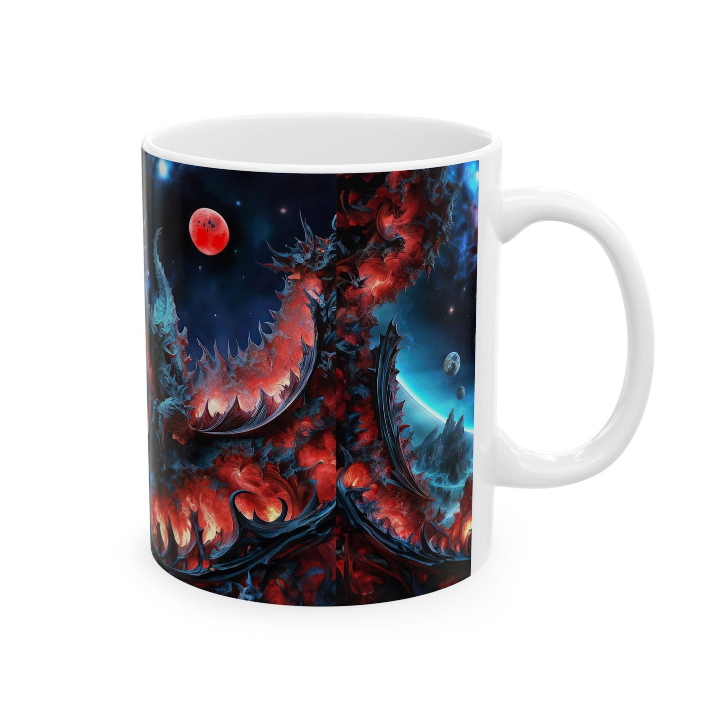 Embers of Cosmic Majesty The Dragon's Awakening Ceramic Mug 11oz