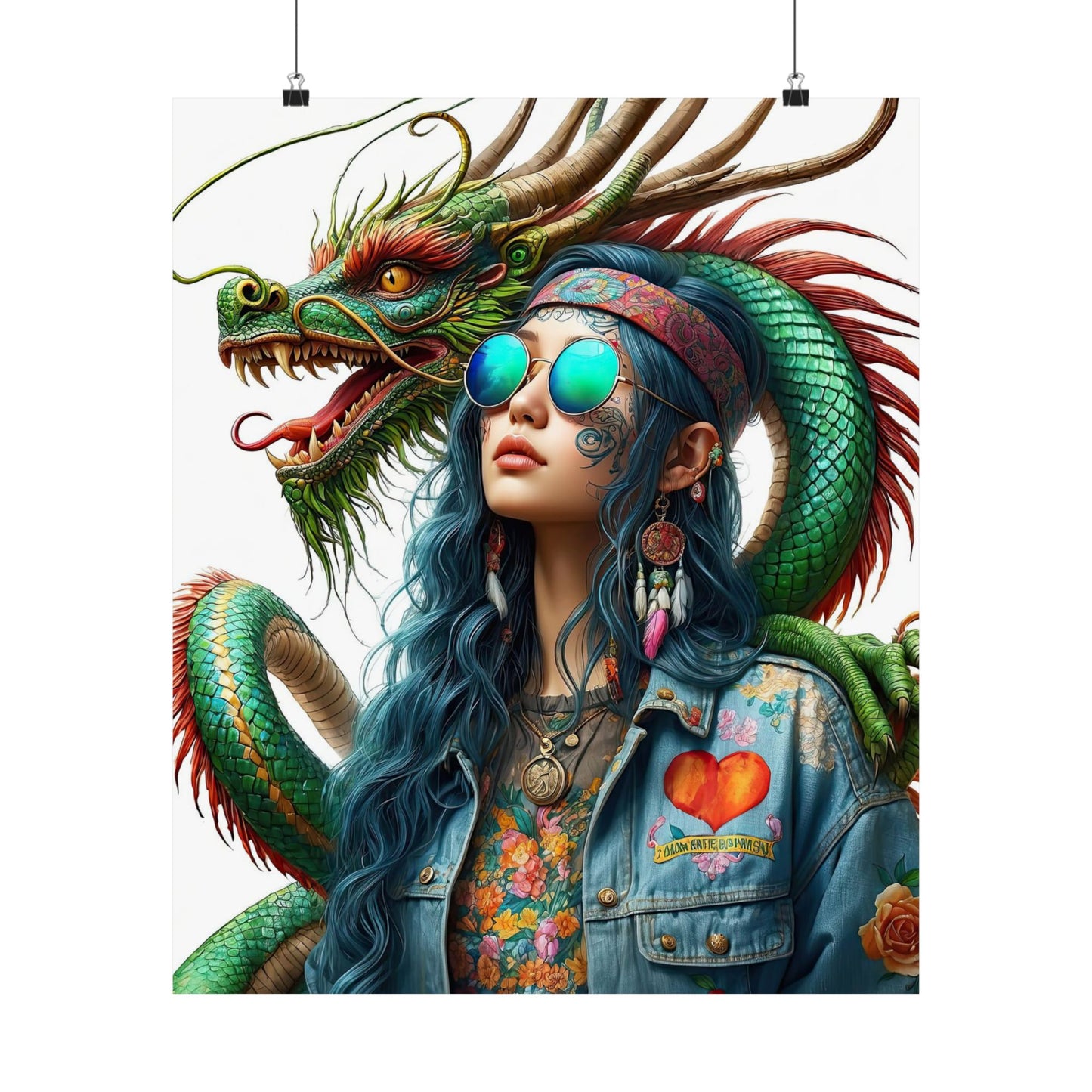 Dragon & Hippie Harmony Matte Vertical Posters