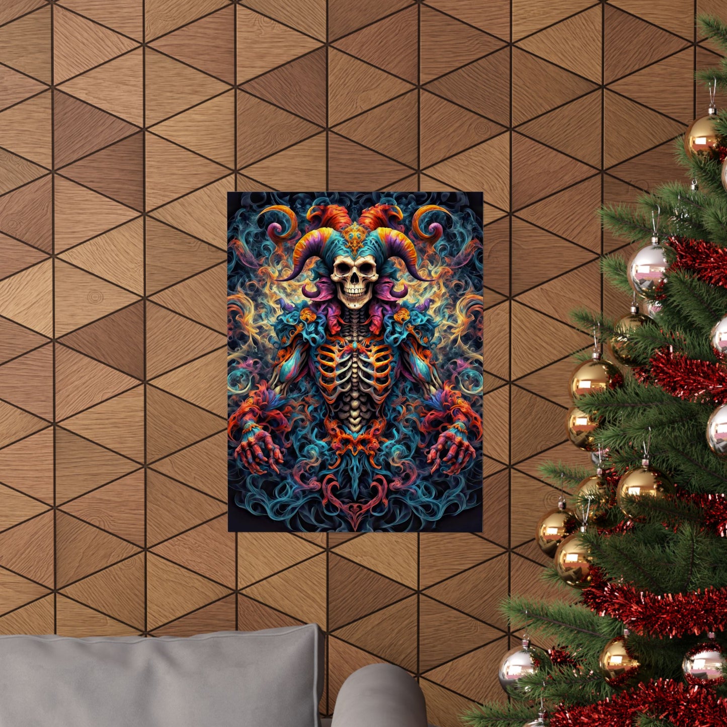 Veil of Shadows: Dark Jester's Mandala Matte Vertical Posters