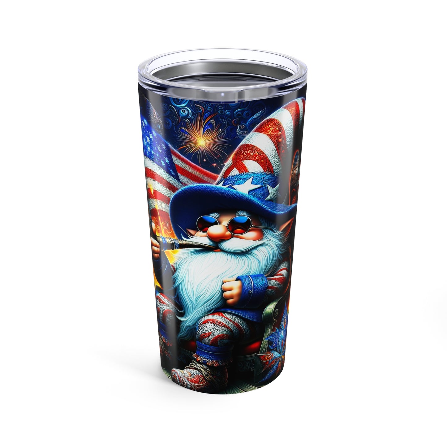 Patriotic Gnome in the USA Tumbler 20oz