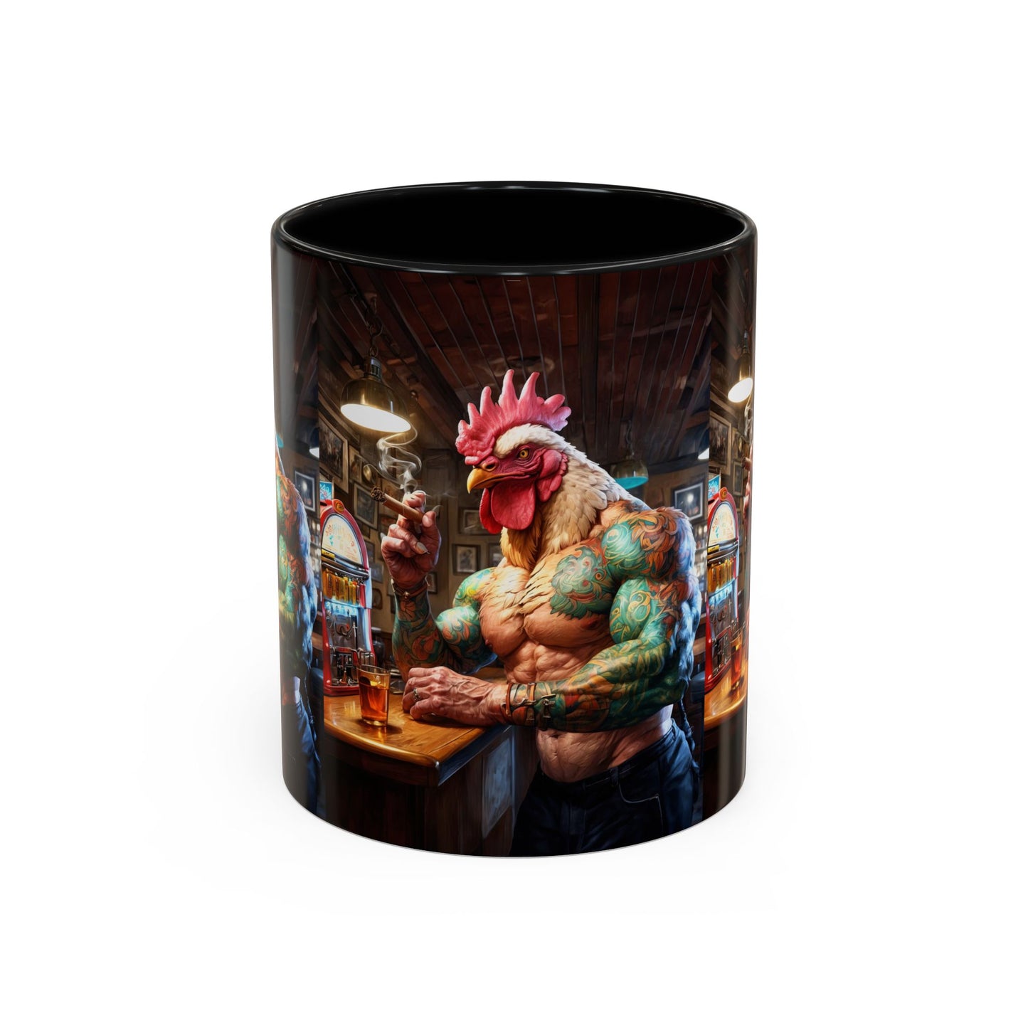 Ink & Feathers: The Ballad of Rocky Rooster Accent Coffee Mug, 11oz