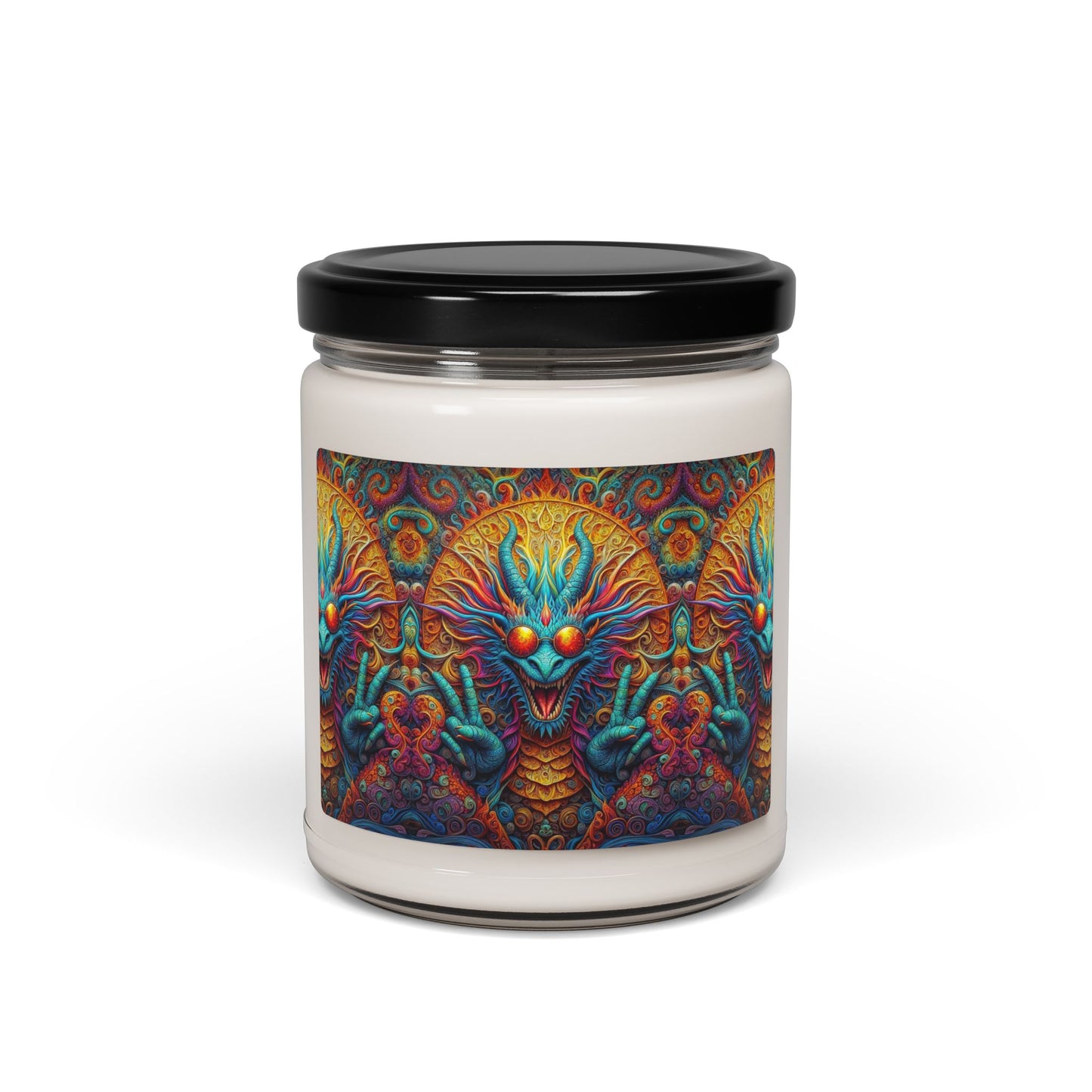 Tranquil Flames: PEACE Hippy Dragon Scented Soy Candle, 9oz