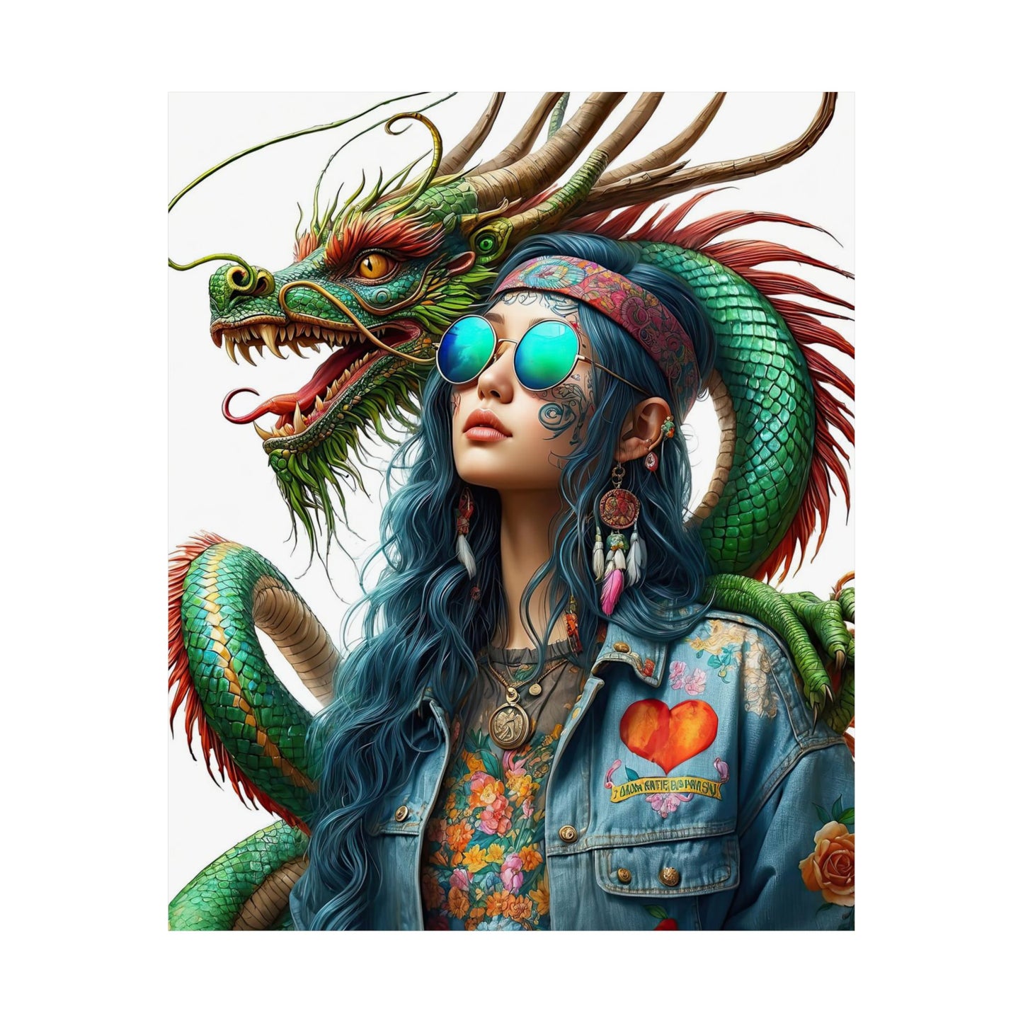 Dragon & Hippie Harmony Matte Vertical Posters