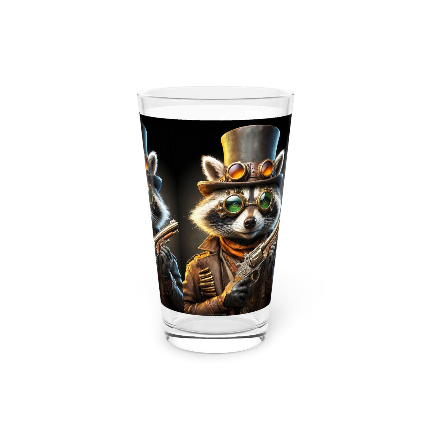 Steam Raccoon Pint Glass, 16oz