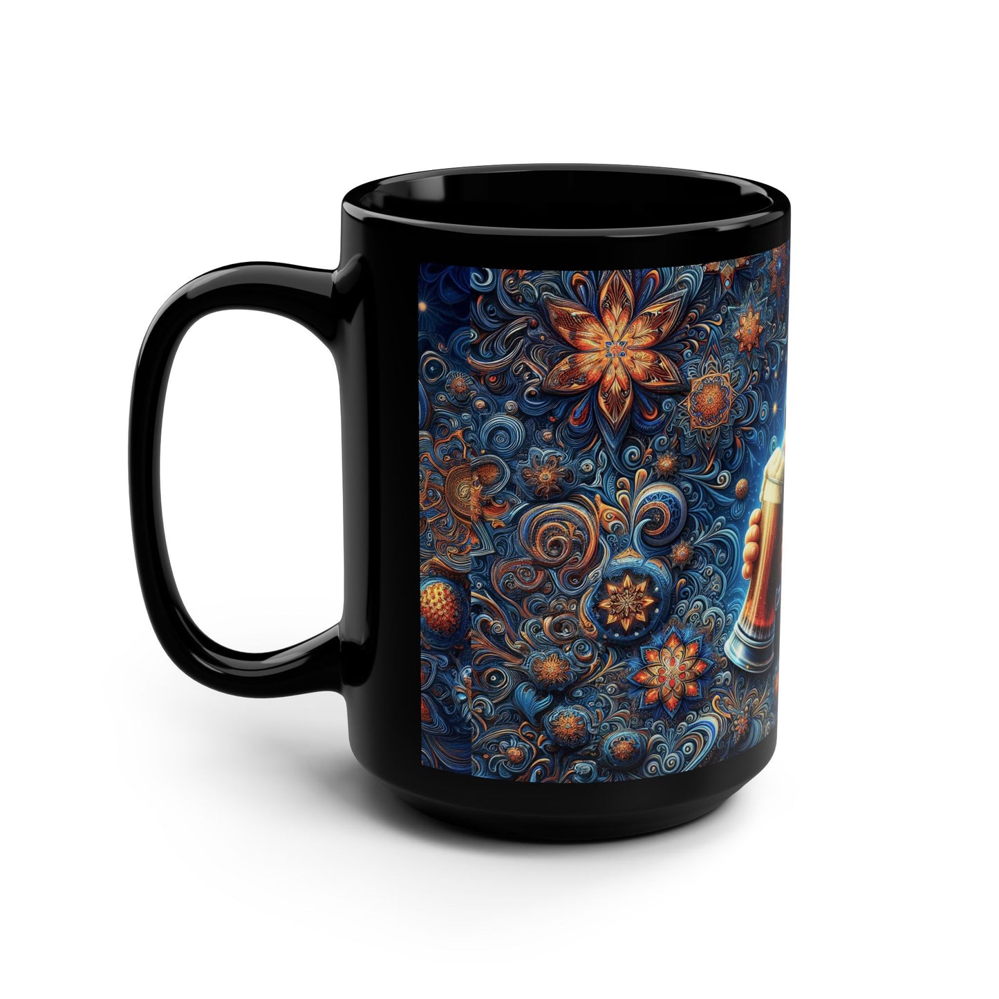 Zephyr Twizzletoe in the Fractal Galaxy Black Mug, 15oz