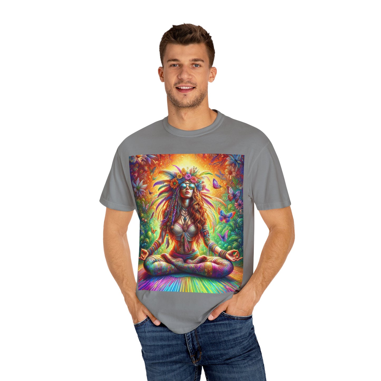 Mystical Meditation: A Journey Within Unisex Garment-Dyed T-shirt