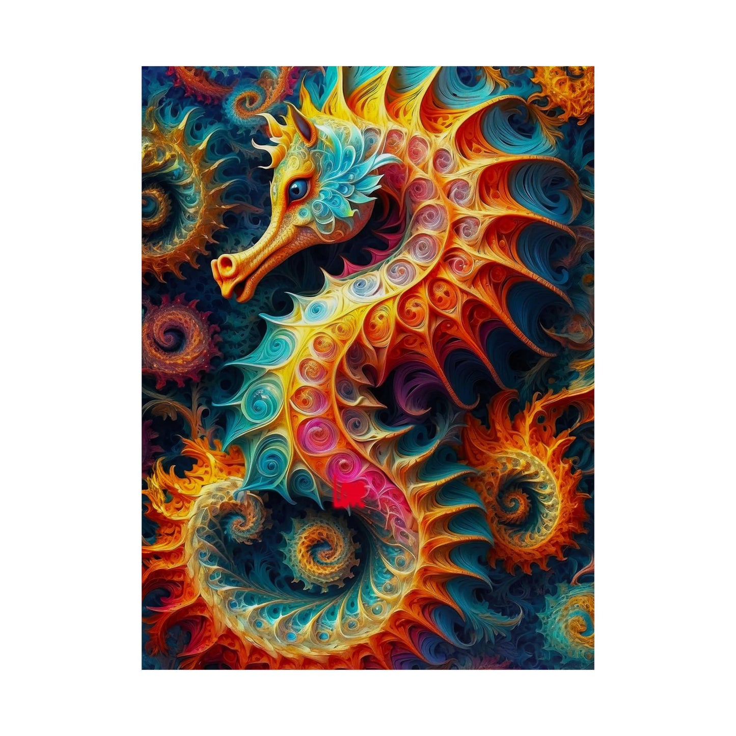 Ethereal Seahorse Reverie Matte Vertical Posters