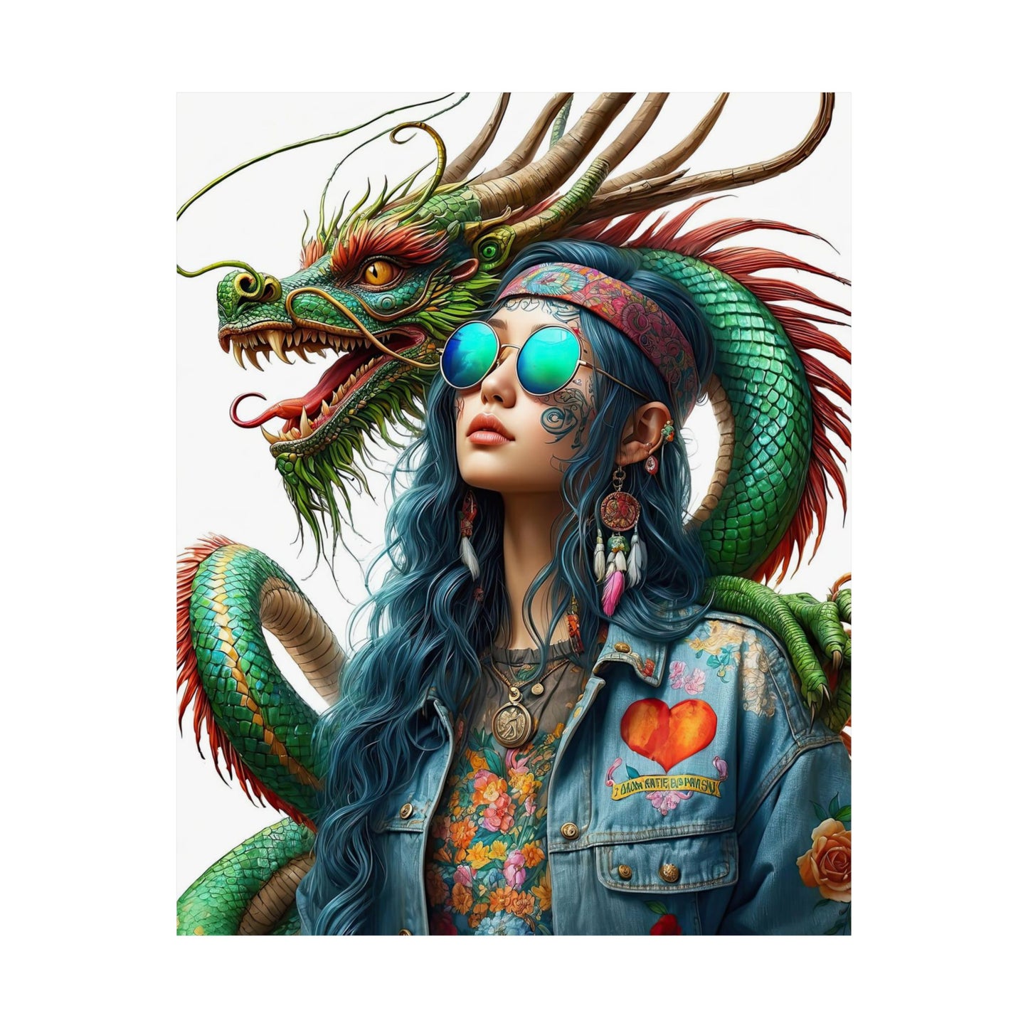 Dragon & Hippie Harmony Matte Vertical Posters