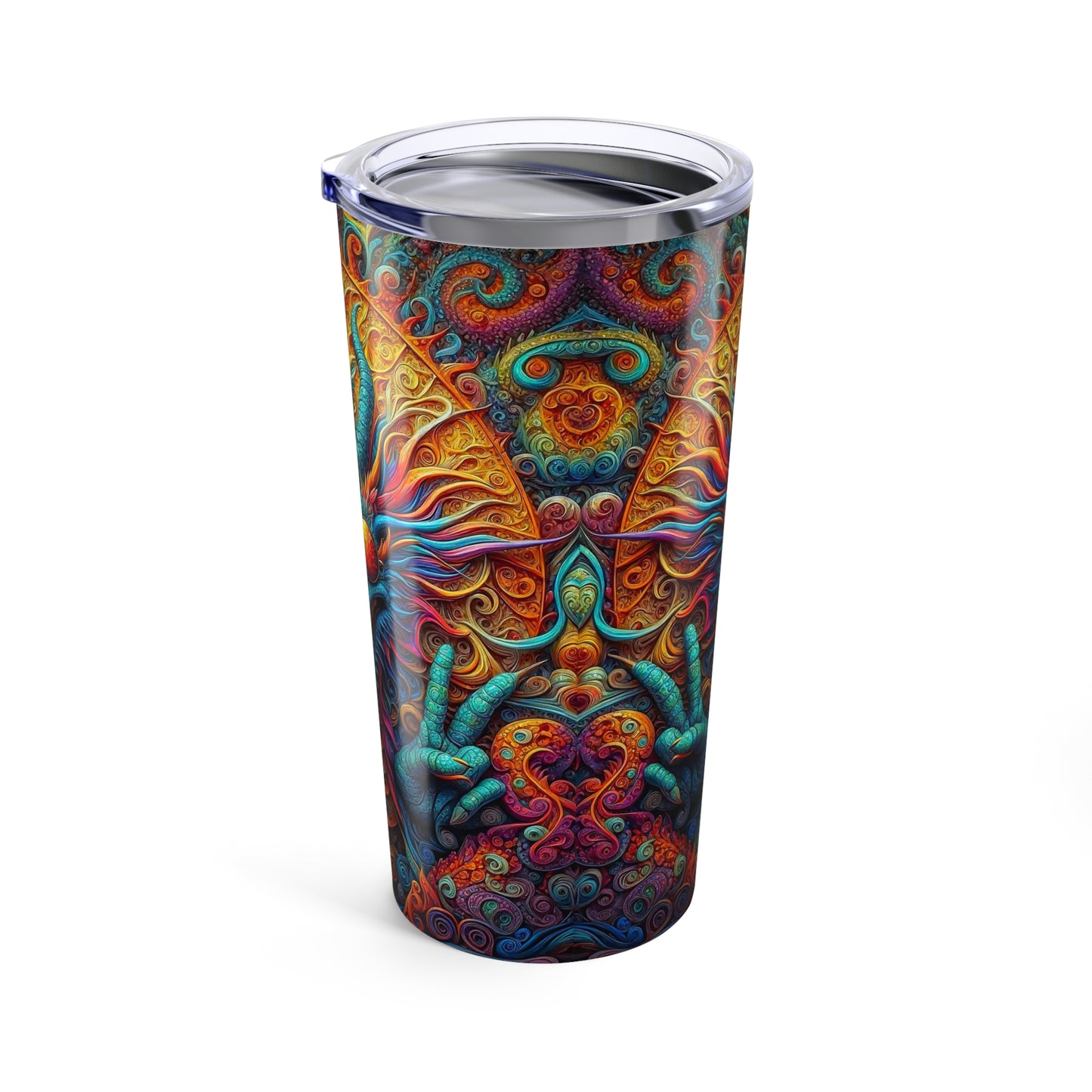 Sip in Serenity: PEACE Hippy Dragon Tumbler 20oz