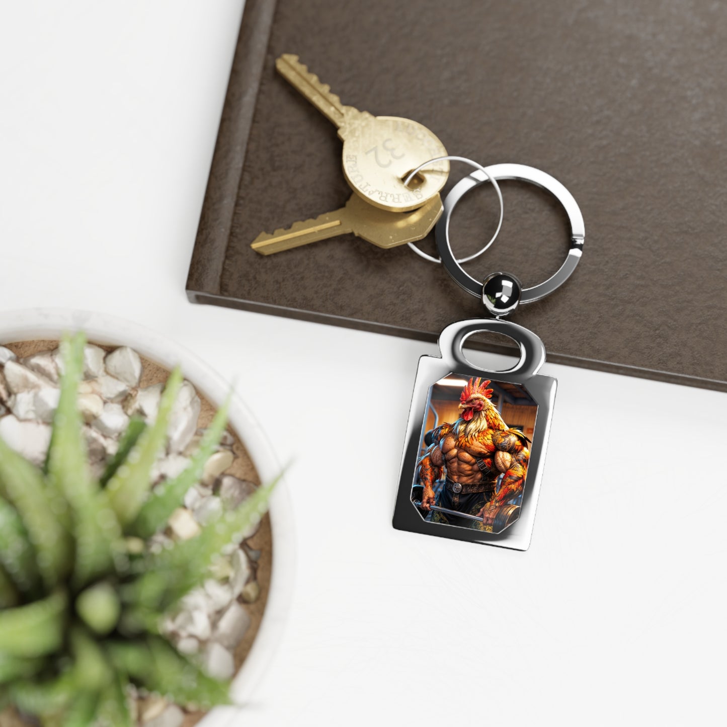 The Iron Plume Rectangle Photo Keyring