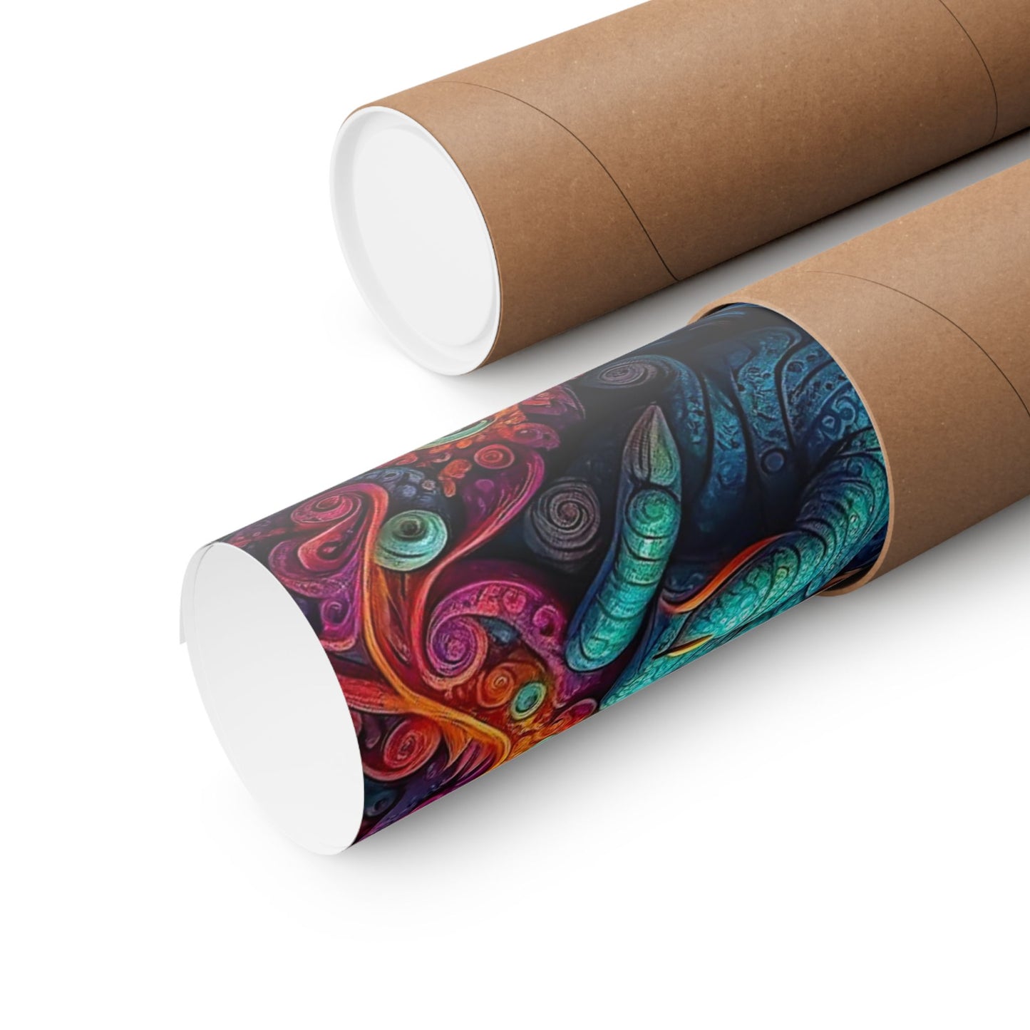 Tranquil Reverie: PEACE Hippy Dragon Matte Vertical Posters