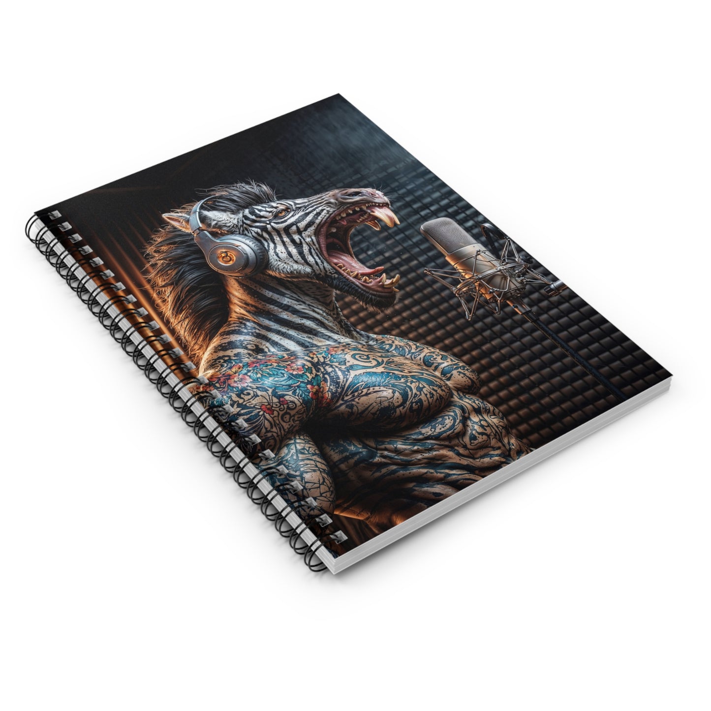 Inked Melodies: The Zebracoustic Experience Spiral Notebook - Ruled Line