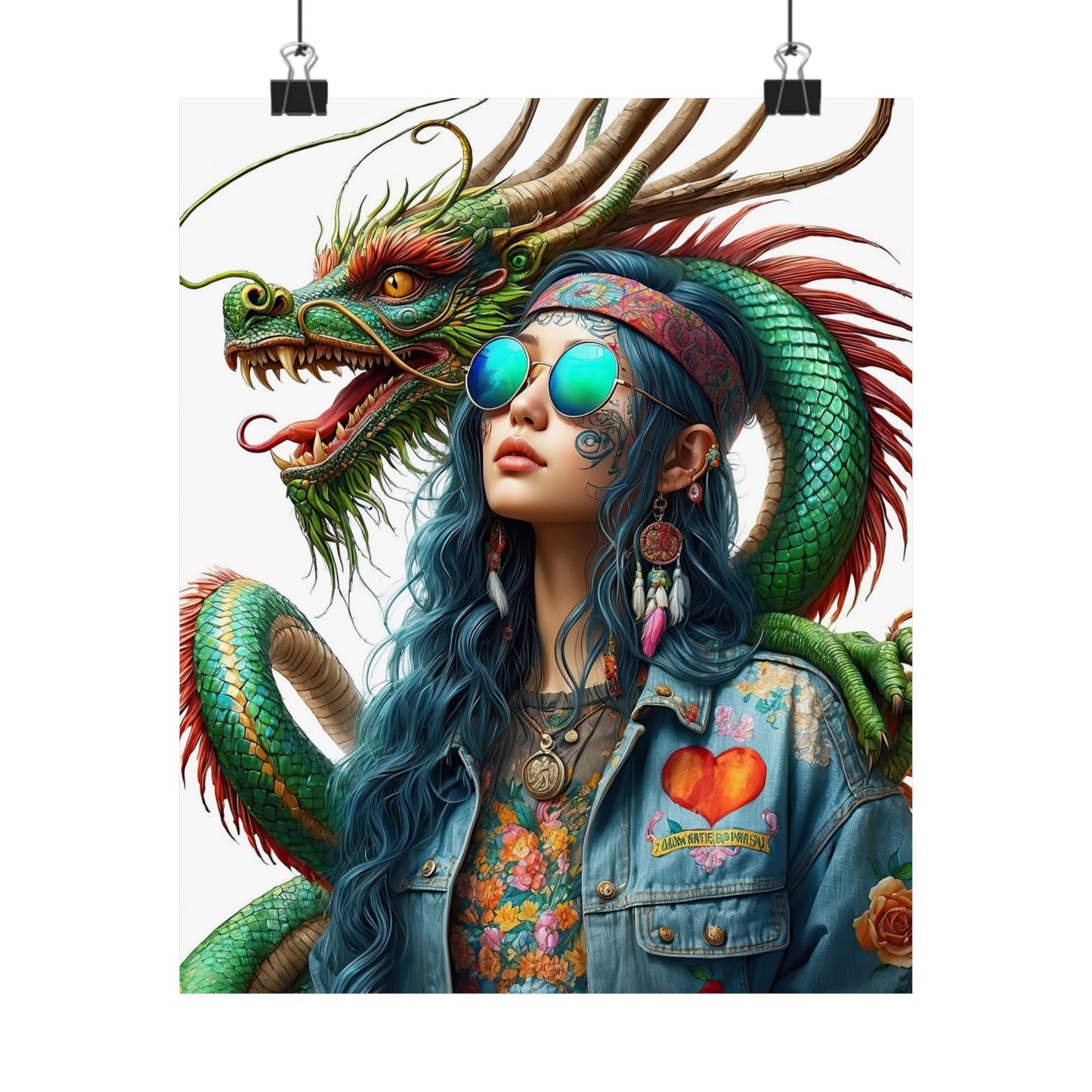 Dragon & Hippie Harmony Matte Vertical Posters