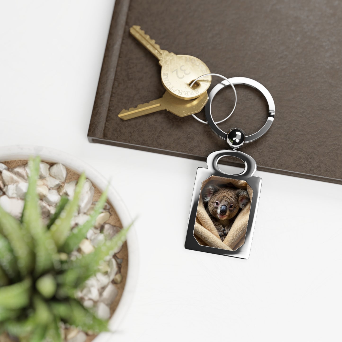 Nature's Embrace Rectangle Photo Keyring