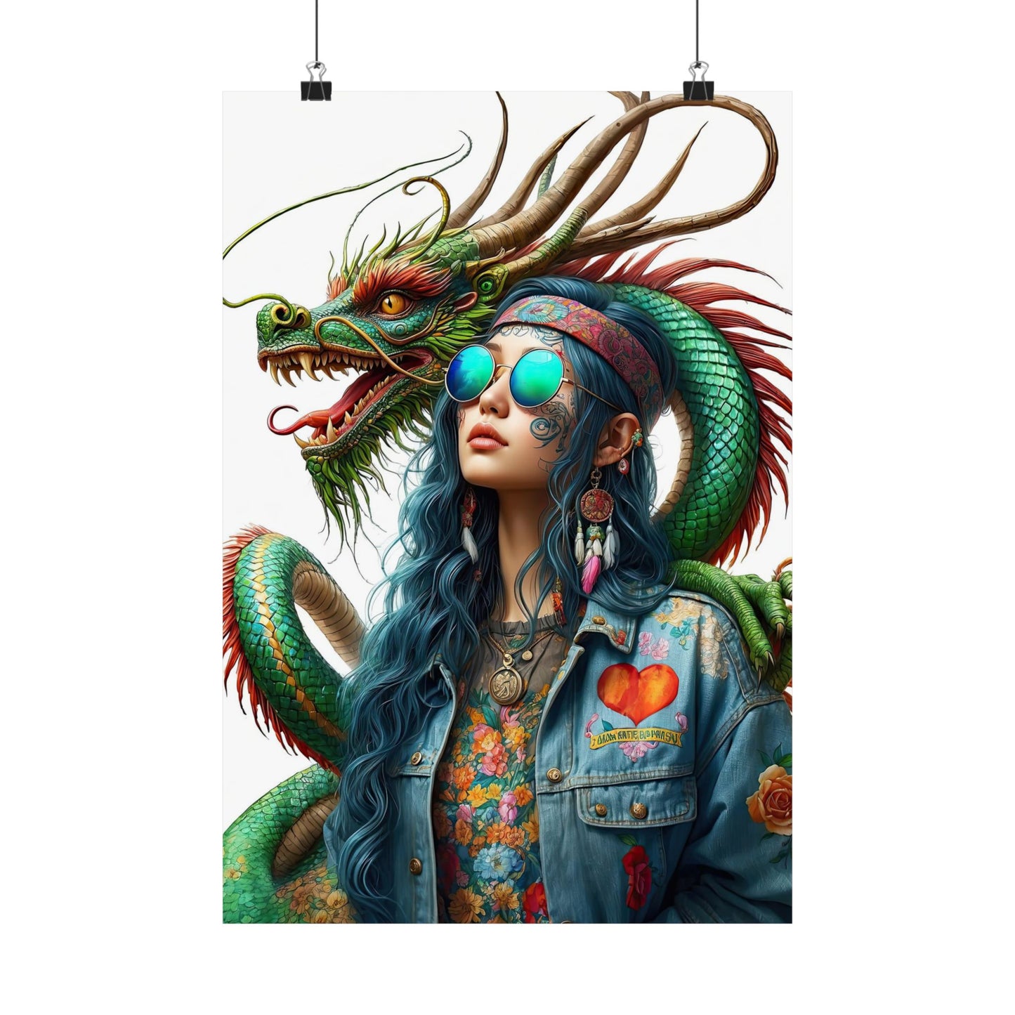 Dragon & Hippie Harmony Matte Vertical Posters