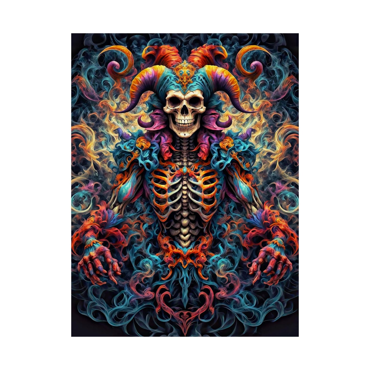 Veil of Shadows: Dark Jester's Mandala Matte Vertical Posters