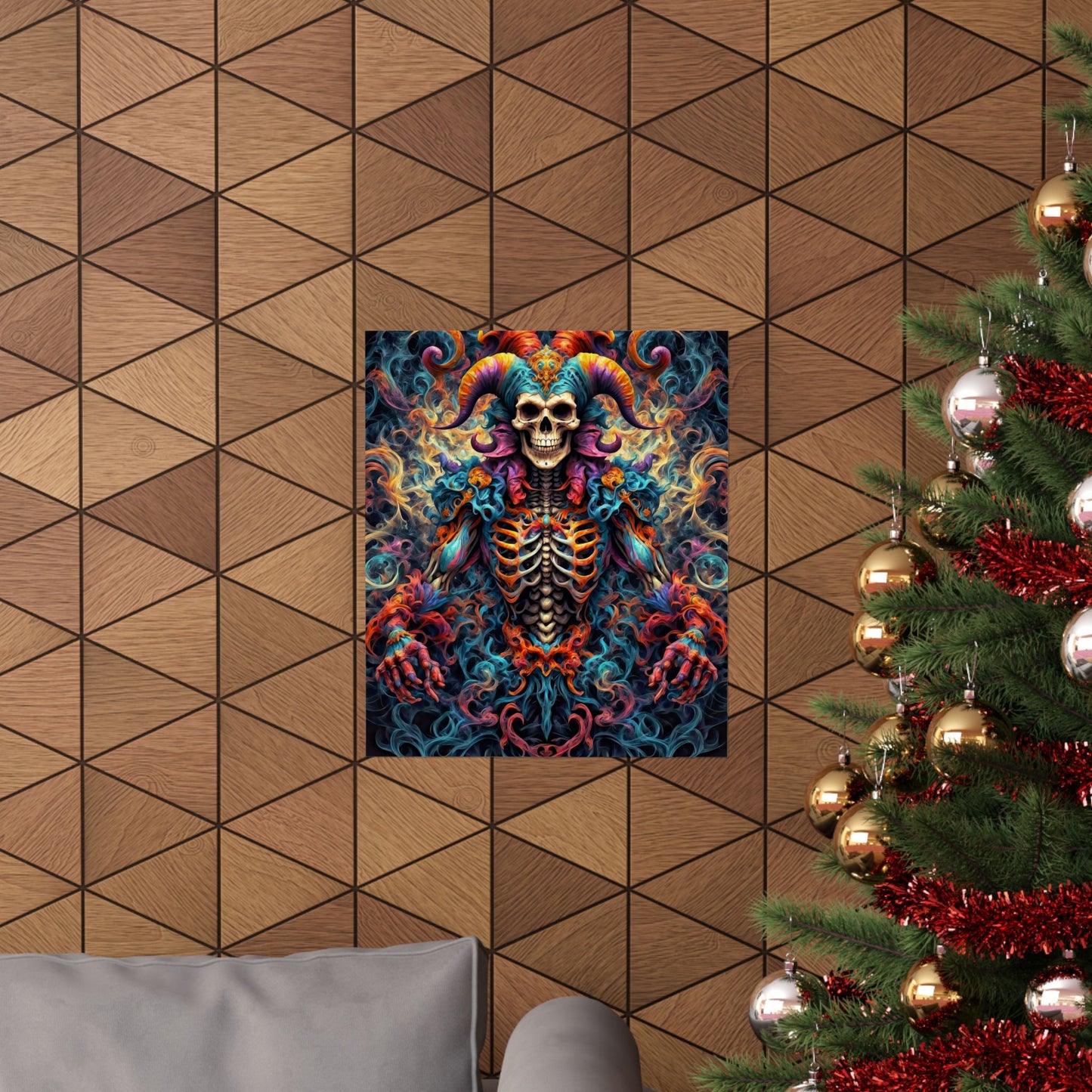 Veil of Shadows: Dark Jester's Mandala Matte Vertical Posters