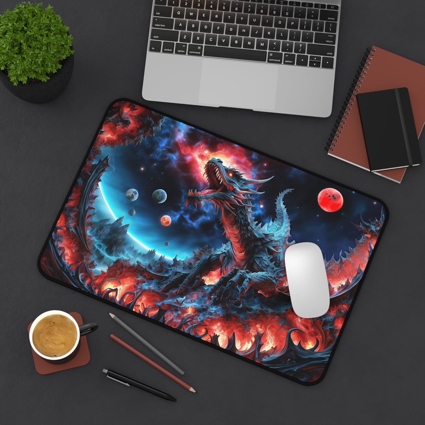 Embers of Cosmic Majesty The Dragon's Awakening  Desk Mat