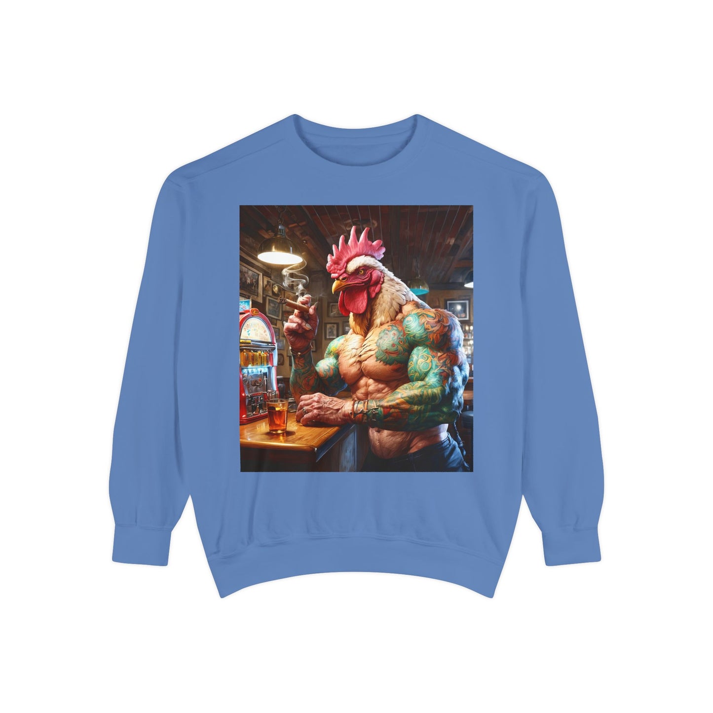 Ink & Feathers: The Ballad of Rocky Rooster Unisex Garment-Dyed Sweatshirt