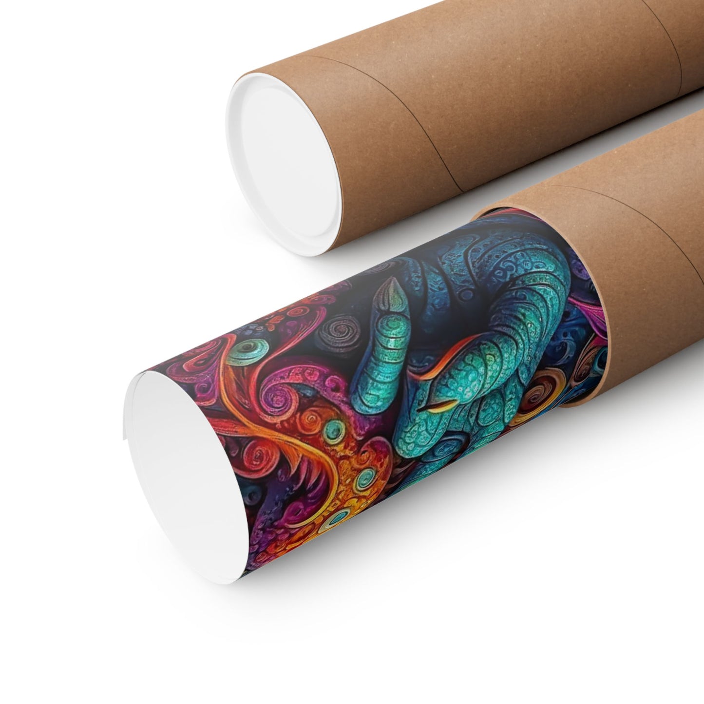 Tranquil Reverie: PEACE Hippy Dragon Matte Vertical Posters