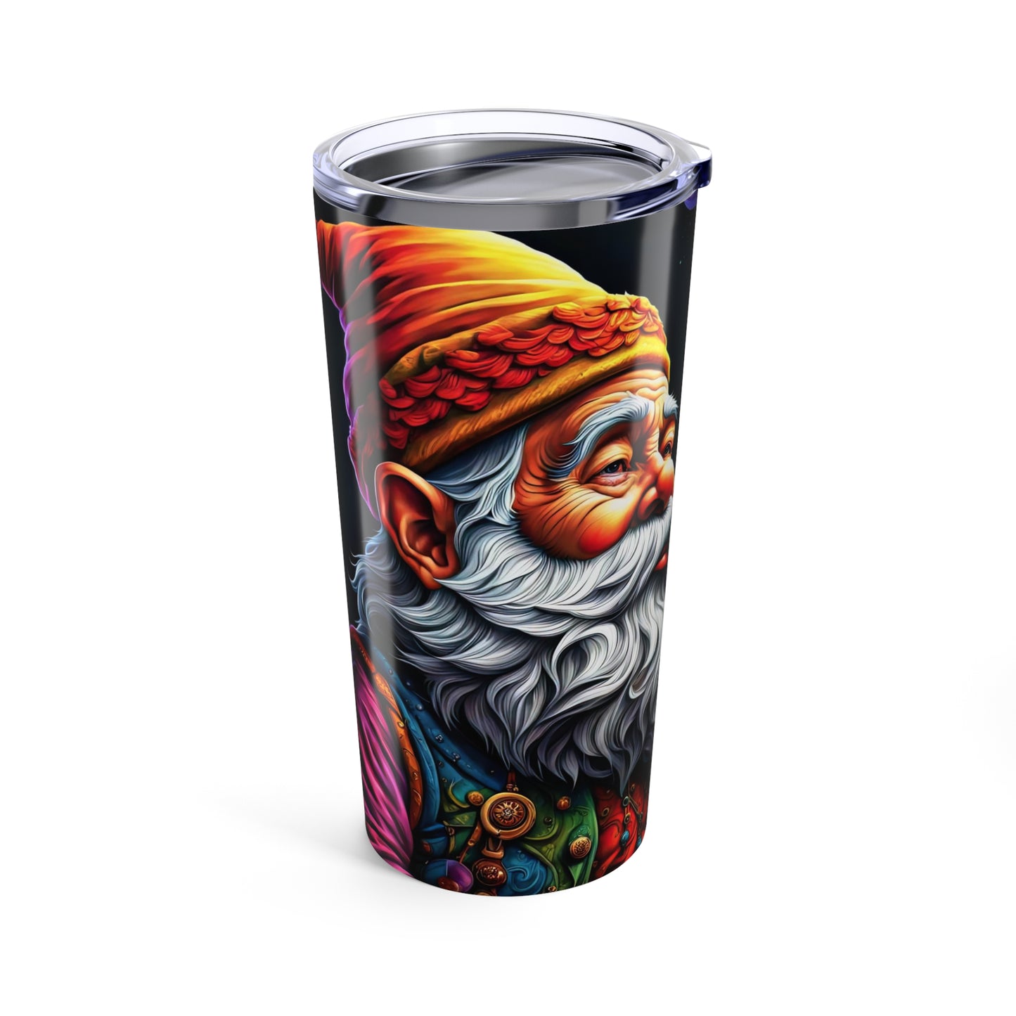 Whispers of Enchantment: The Gnome's Kaleidoscopic Reverie Tumbler 20oz