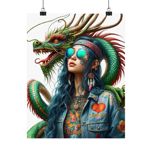 Dragon & Hippie Harmony Matte Vertical Posters