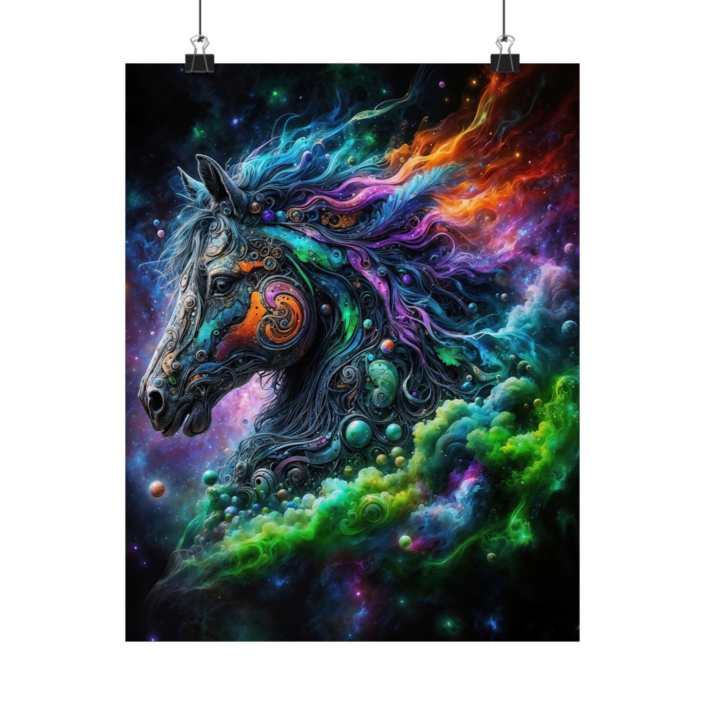 The Celestial Stallion Matte Vertical Posters