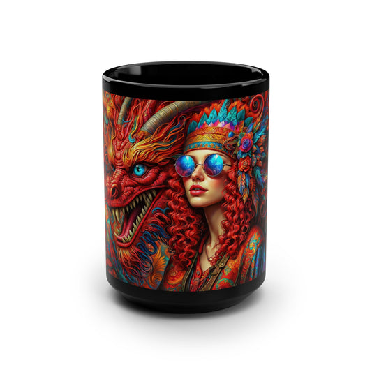 Eternal Enchantment: Dragon's Brew Black Mug, 15oz