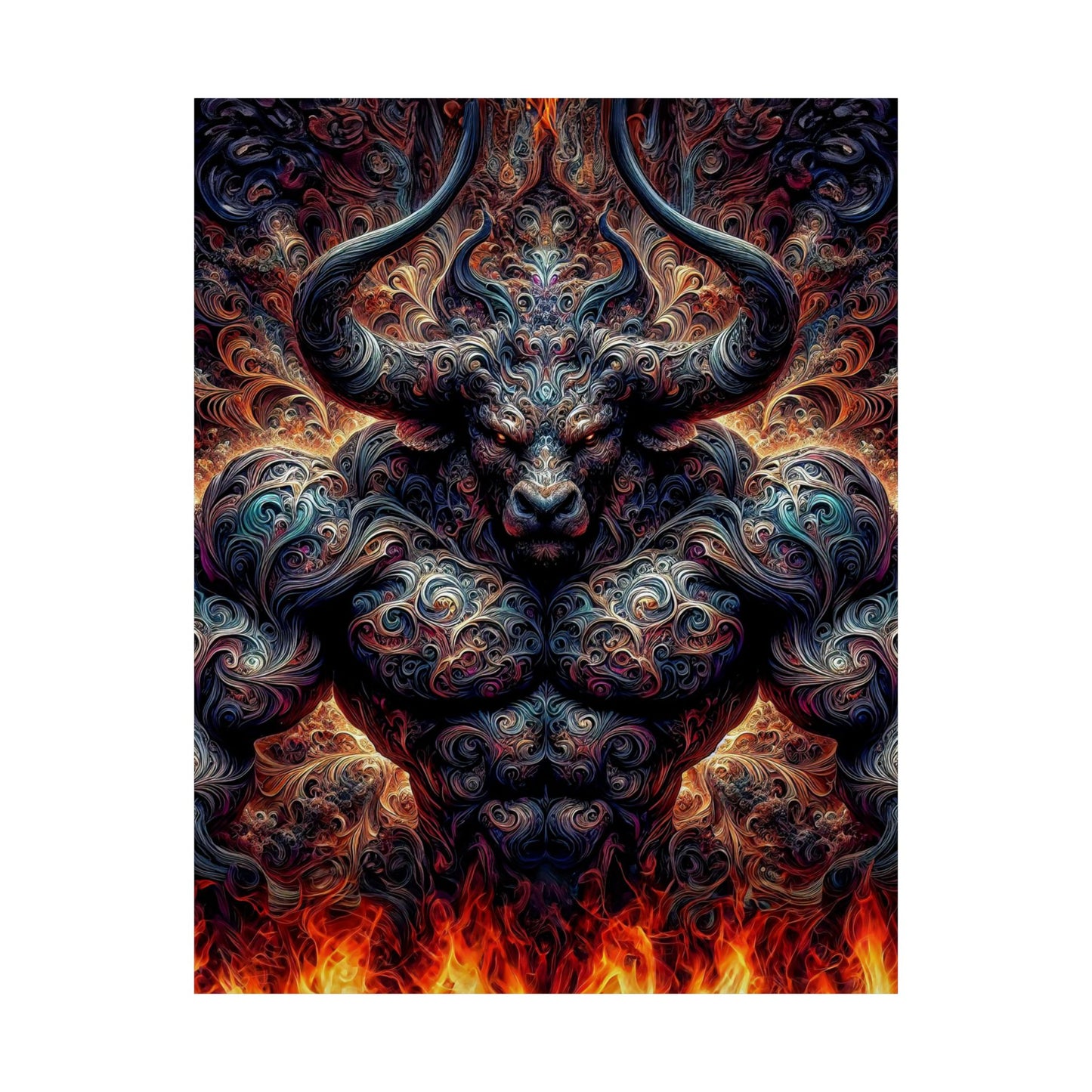 Pyrothrax's Ascension: A Majestic Fantasy Art Matte Vertical Posters